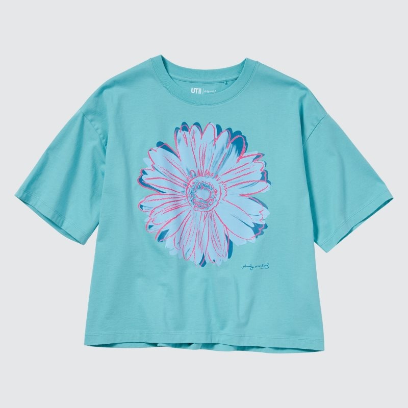 Green Women Uniqlo Andy Warhol Flowers Collection Ut (Short-sleeve Graphic) T Shirts | USA FMHKB-2104