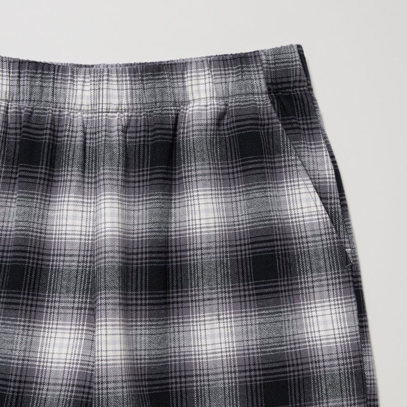 Green Women Uniqlo Flannel Checked Pants | USA LWHMA-1437