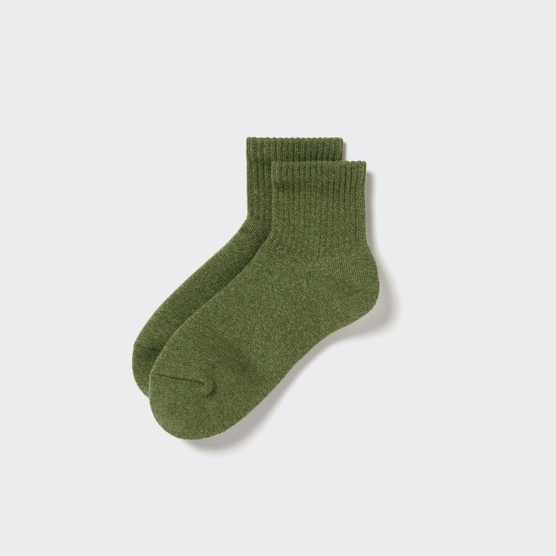 Green Women Uniqlo Heattech Pile Half Socks | USA NXBDS-2031