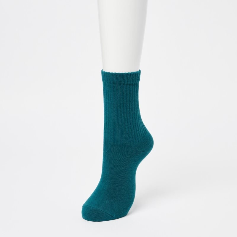 Green Women Uniqlo Ribbed (3 Pairs) Socks | USA YHJMU-6382