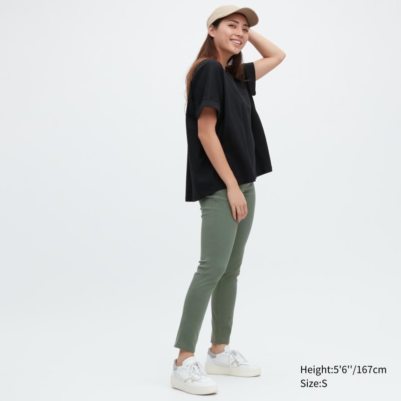 Green Women Uniqlo Ultra Stretch Leggings Pants | USA KOHNI-0149