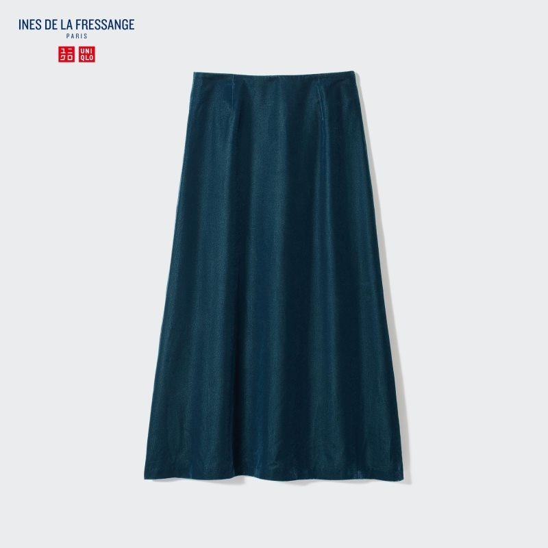 Green Women Uniqlo Velvet Narrow Skirts | USA XBLPO-2403