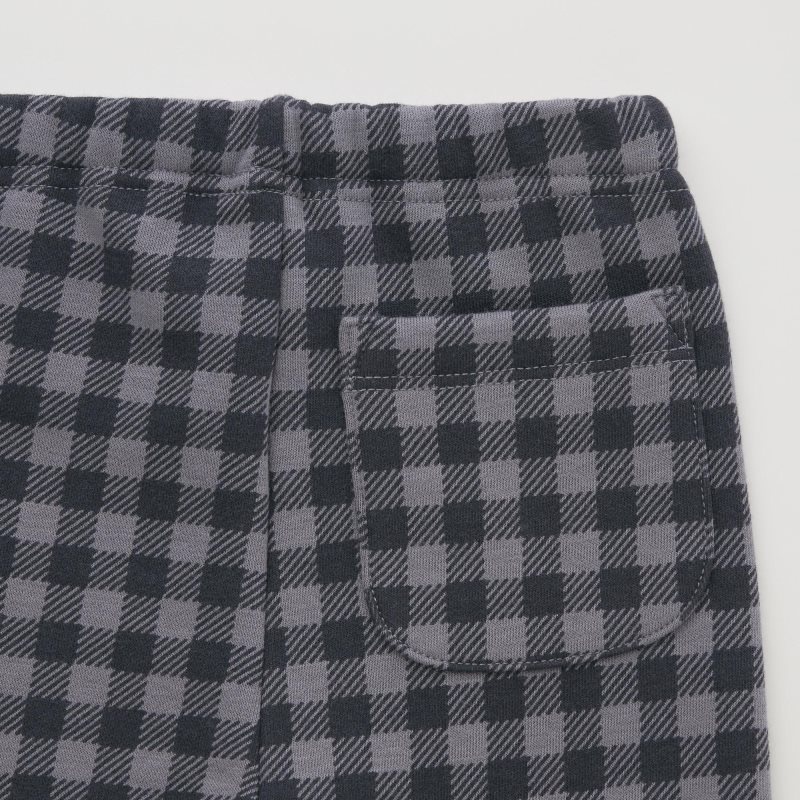 Grey Baby Uniqlo Fleece (Checked) Leggings | USA WBOME-5624