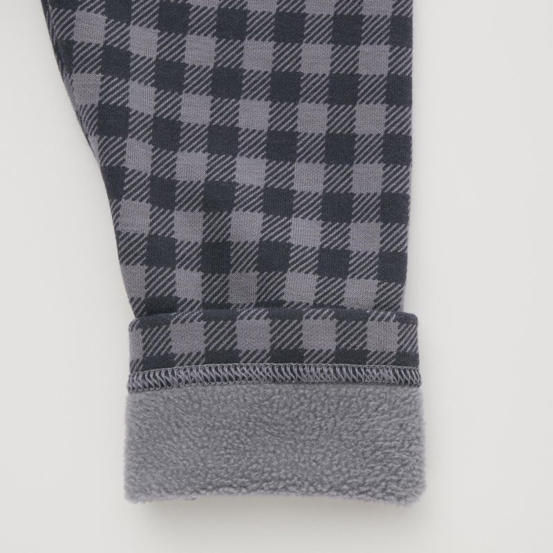 Grey Baby Uniqlo Fleece (Checked) Leggings | USA WBOME-5624