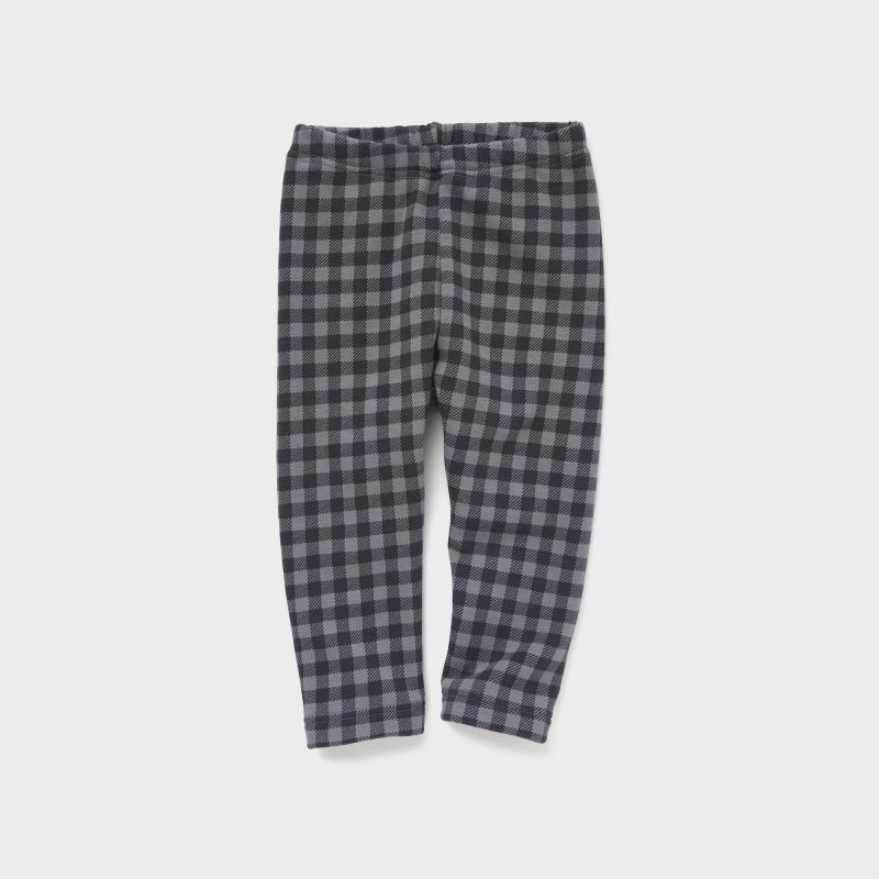 Grey Baby Uniqlo Fleece (Checked) Leggings | USA WBOME-5624