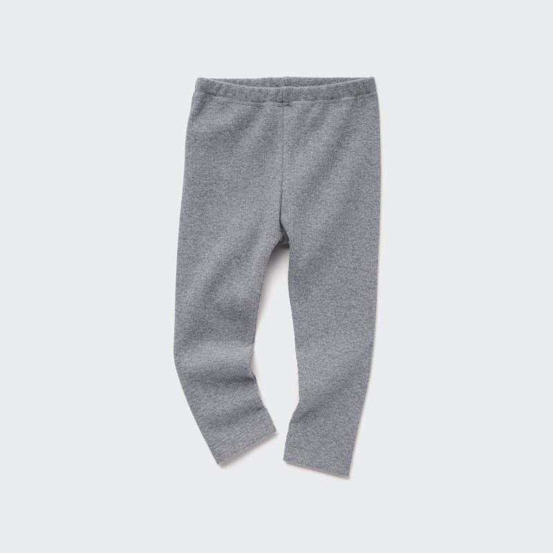 Grey Baby Uniqlo Ribbed Leggings | USA WNOUE-6251