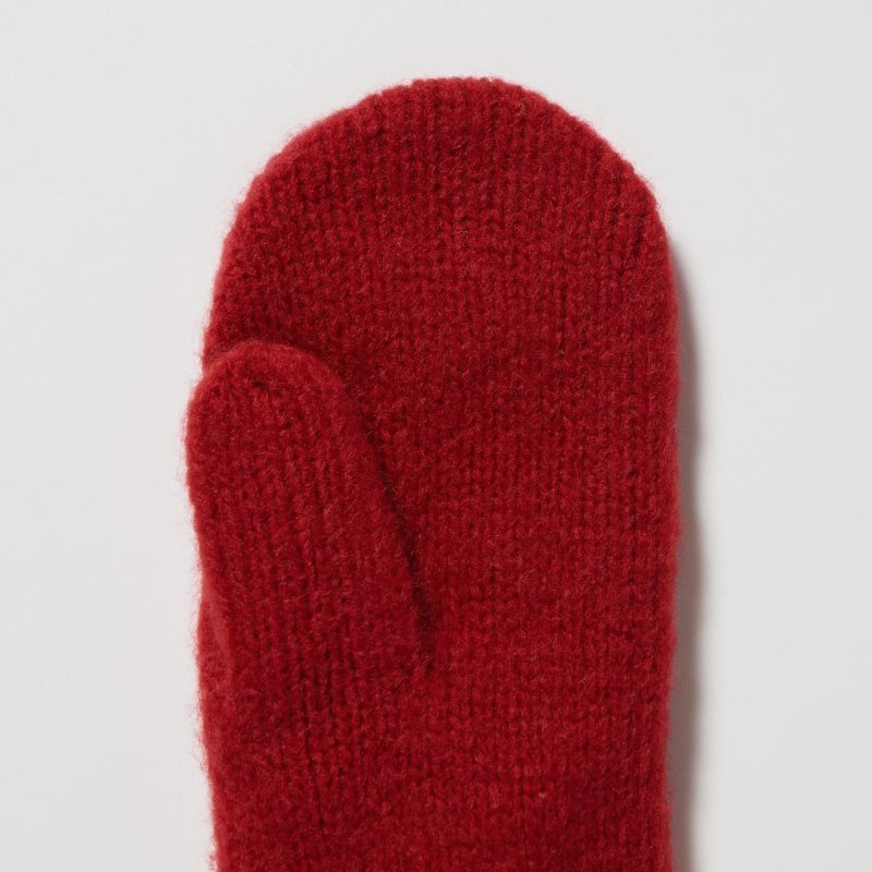 Grey Kids Uniqlo Heattech Cable Knitted Mittens Gloves | USA UTWKI-0738