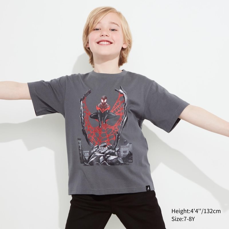 Grey Kids Uniqlo Marvel Art Collection By Mondo Ut (Short Sleeve Graphic) T Shirts | USA RLWVX-0734