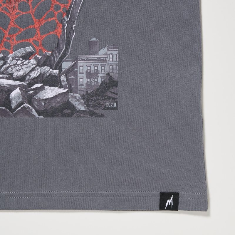 Grey Kids Uniqlo Marvel Art Collection By Mondo Ut (Short Sleeve Graphic) T Shirts | USA RLWVX-0734