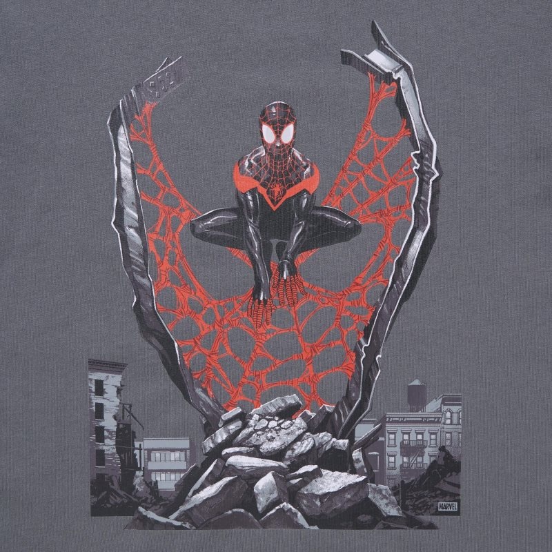 Grey Kids Uniqlo Marvel Art Collection By Mondo Ut (Short Sleeve Graphic) T Shirts | USA RLWVX-0734