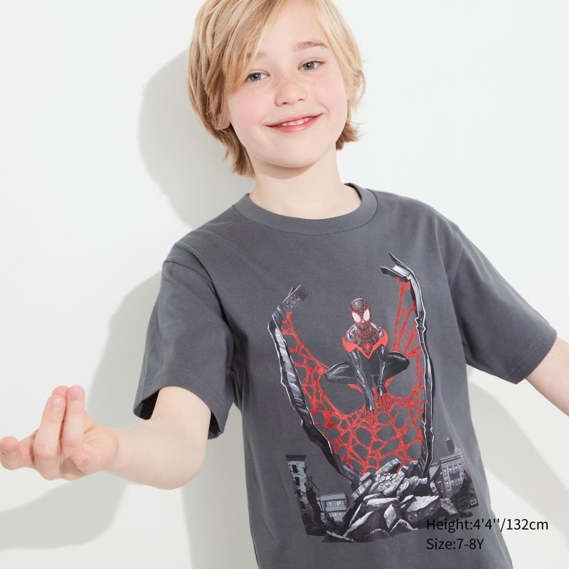 Grey Kids Uniqlo Marvel Art Collection By Mondo Ut (Short Sleeve Graphic) T Shirts | USA RLWVX-0734