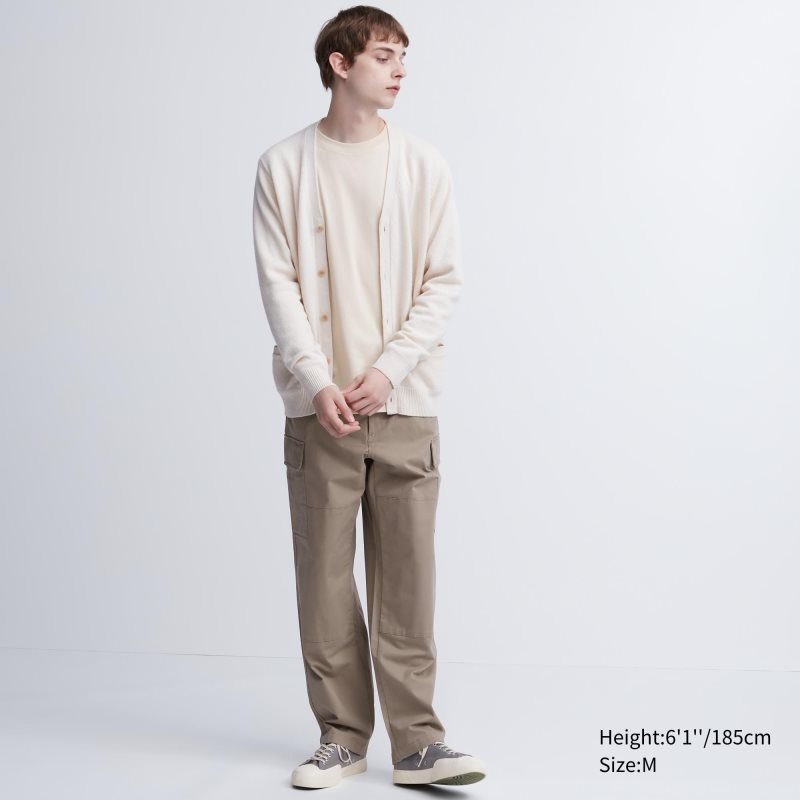 Grey Men Uniqlo Airism Cotton Uv Protection Crew Neck Long-sleeve T Shirts | USA QDLYX-5210