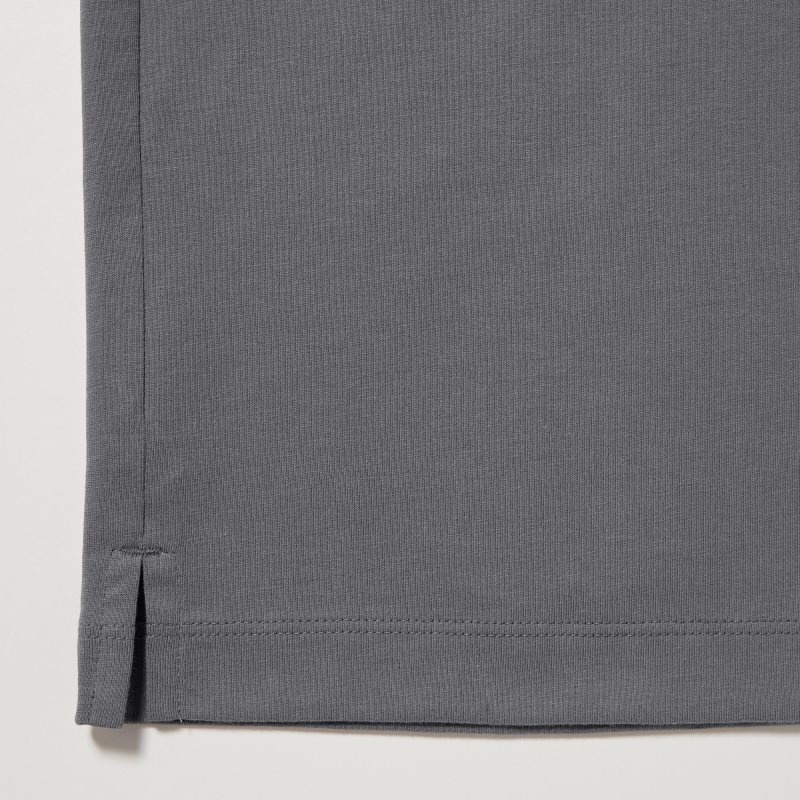 Grey Men Uniqlo Airism Cotton Uv Protection Crew Neck T Shirts | USA AXWHU-4903