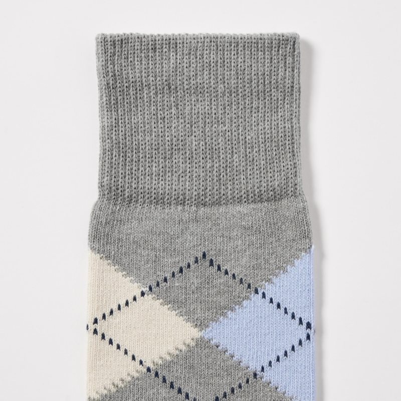 Grey Men Uniqlo Argyle Socks | USA QGLCI-9450