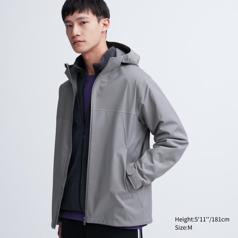 Grey Men Uniqlo Blocktech (3d Cut) Parka | USA IGPAZ-6392