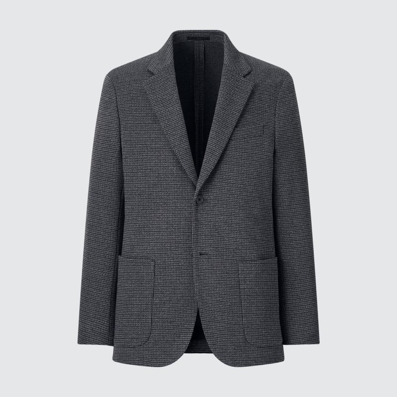 Grey Men Uniqlo Comfort (Houndstooth) Jackets | USA WOXZT-8934