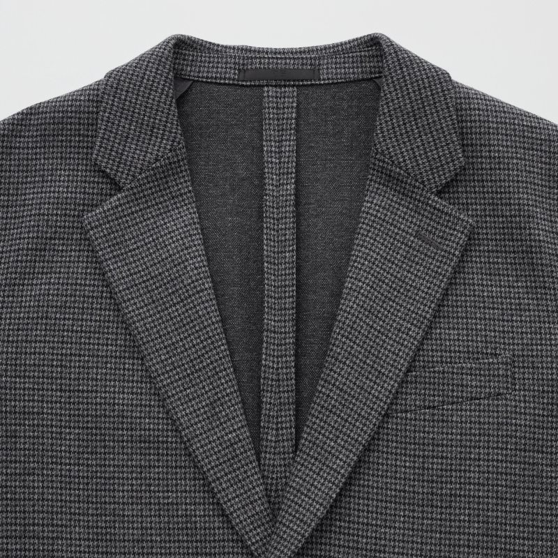 Grey Men Uniqlo Comfort (Houndstooth) Jackets | USA WOXZT-8934