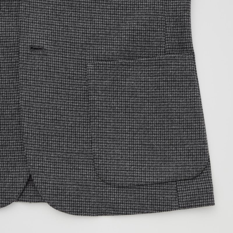 Grey Men Uniqlo Comfort (Houndstooth) Jackets | USA WOXZT-8934