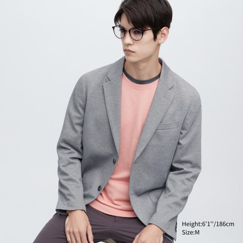 Grey Men Uniqlo Comfort Jackets | USA FINZD-4019