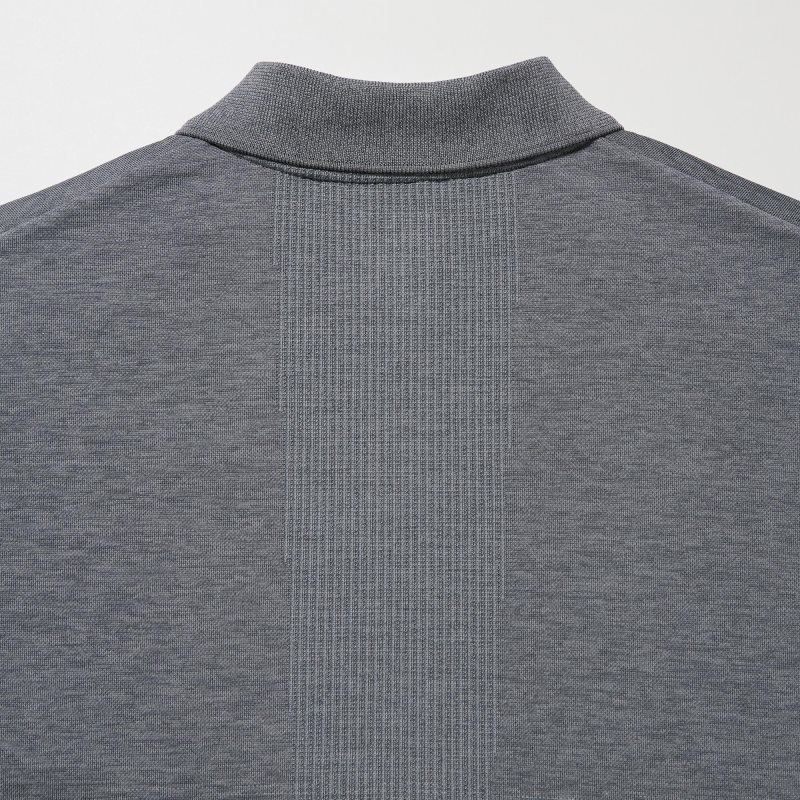 Grey Men Uniqlo Dry-ex (Gradient) Polo Shirts | USA MEZYL-6291