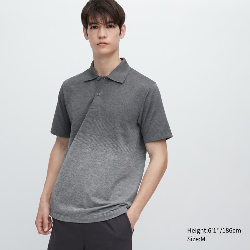 Grey Men Uniqlo Dry-ex (Gradient) Polo Shirts | USA MEZYL-6291