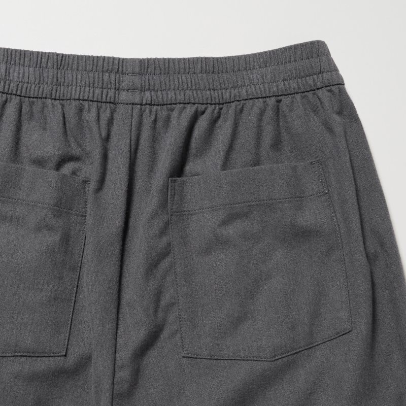 Grey Men Uniqlo Flannel Easy Ankle Pants | USA HXNMT-4652