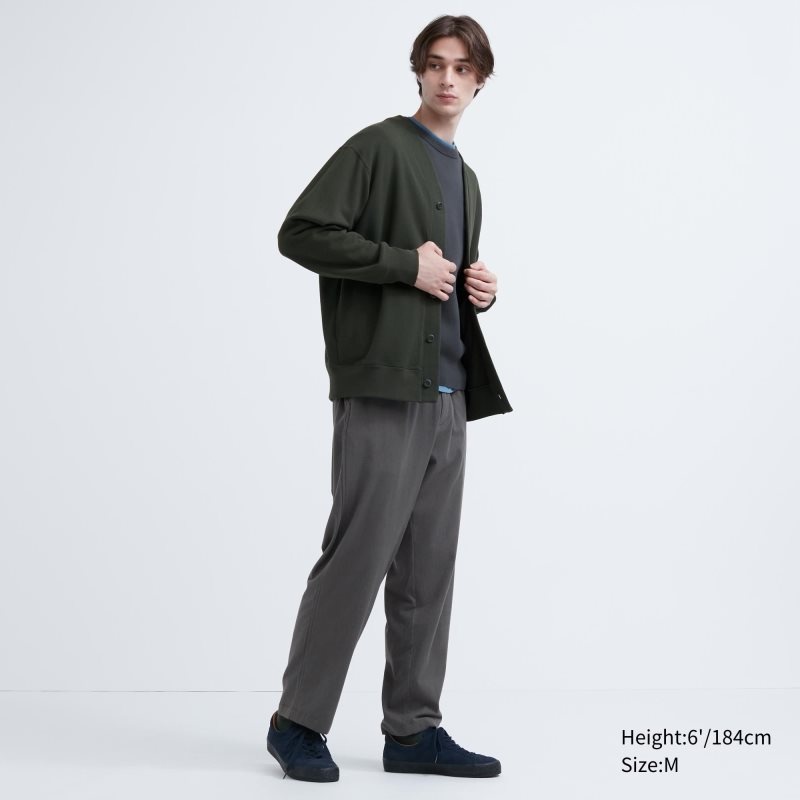 Grey Men Uniqlo Flannel Easy Ankle Pants | USA HXNMT-4652