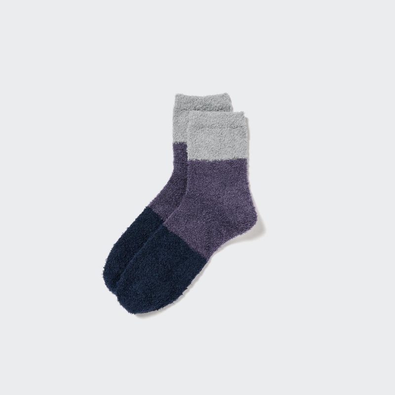 Grey Men Uniqlo Heattech Fluffy Socks | USA MCONX-1073