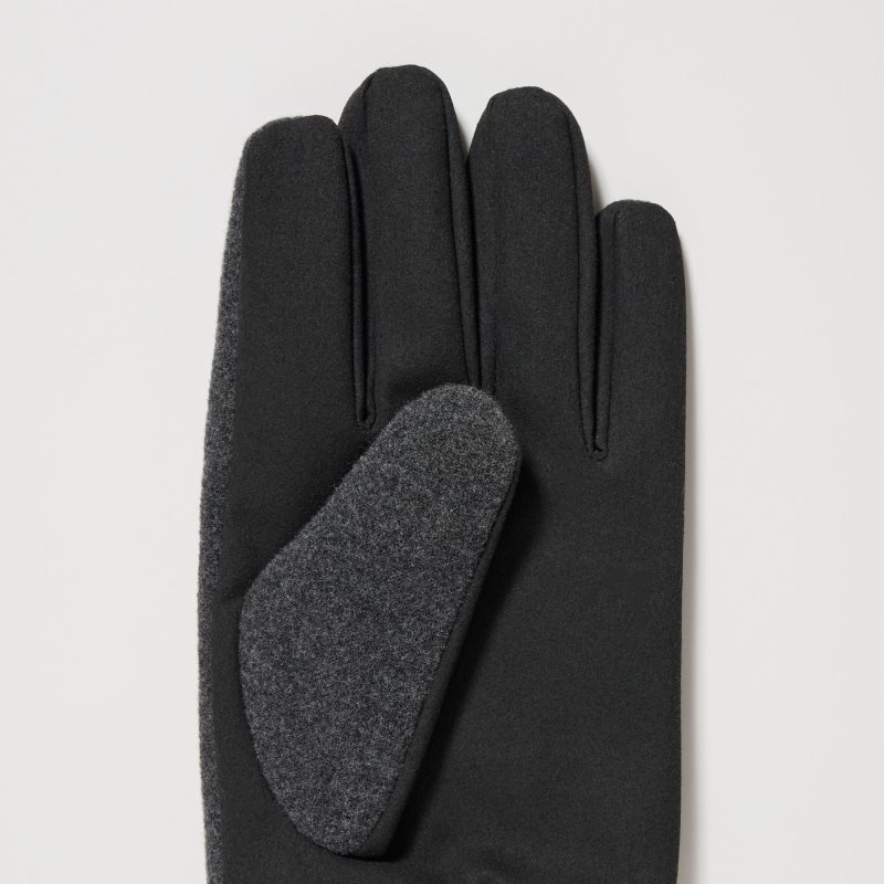 Grey Men Uniqlo Heattech Lined Faux Wool Gloves | USA JFIGY-9184