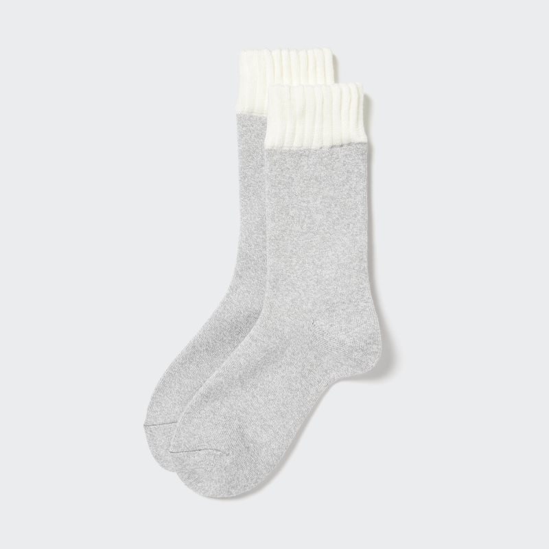 Grey Men Uniqlo Heattech Soft Pile Socks | USA NMIUP-9612