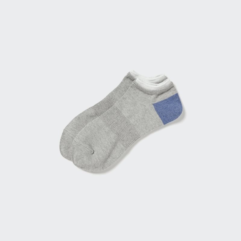 Grey Men Uniqlo Layered Short Socks | USA OGRWU-0834