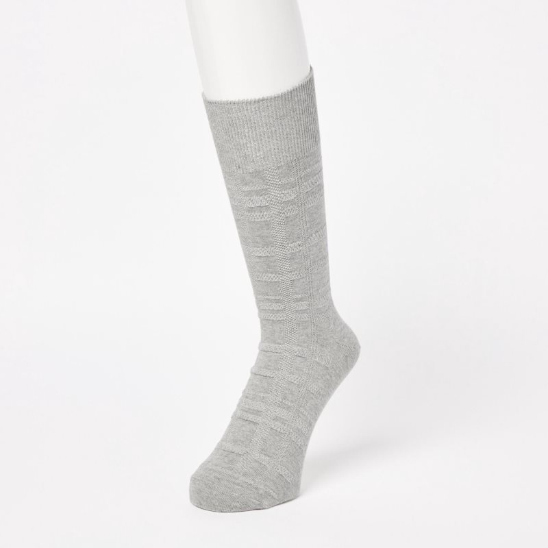 Grey Men Uniqlo Links Checked Socks | USA MTRQG-2685