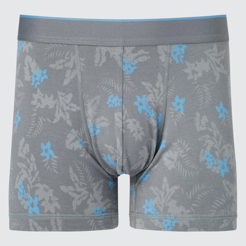 Grey Men Uniqlo Low-rise Cotton Printed Boxer Briefs | USA PHOJL-7261