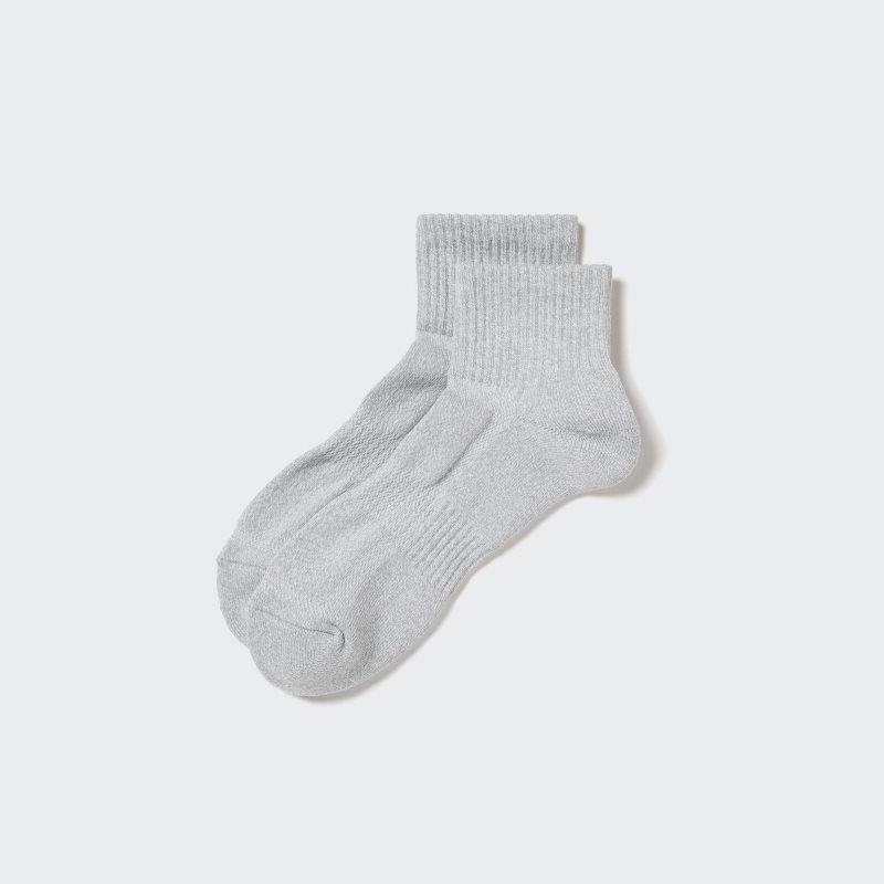 Grey Men Uniqlo Pile Half Socks | USA OMVUF-1402