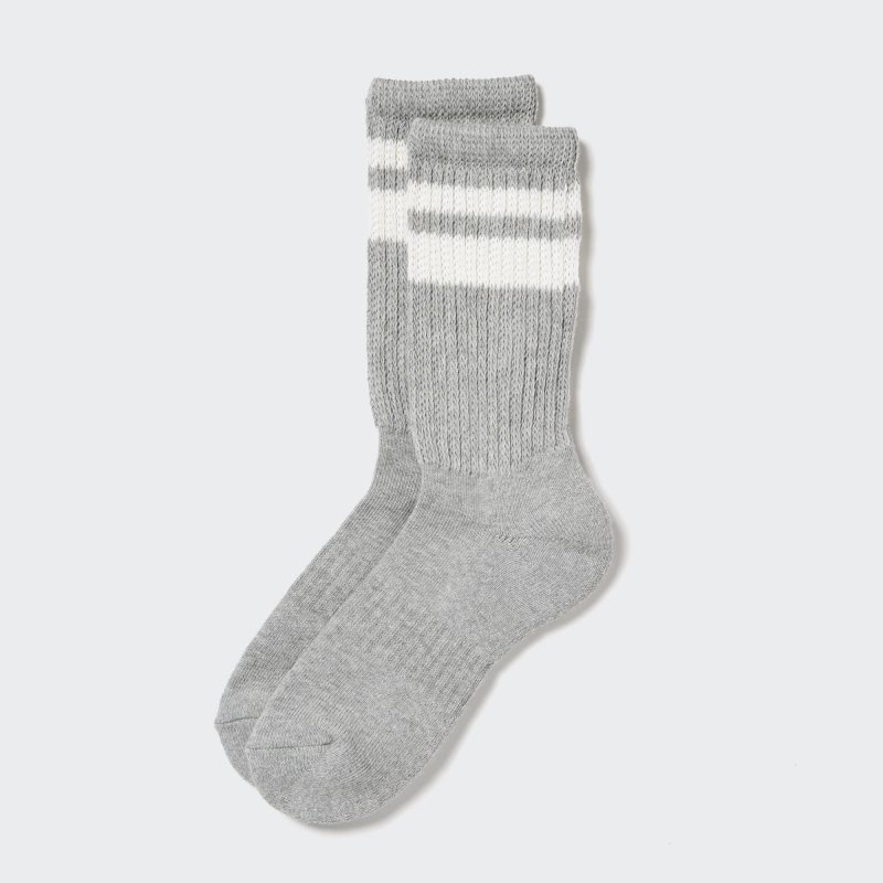 Grey Men Uniqlo Pile Lined Socks | USA CFVPO-0912