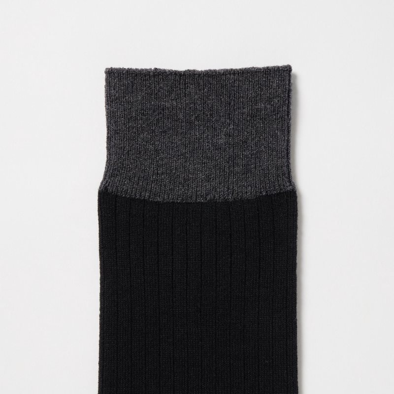 Grey Men Uniqlo Silket Ribbed Socks | USA YCFGP-7284