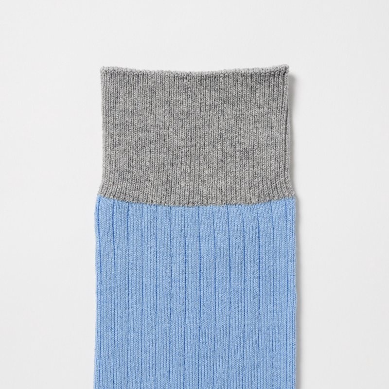 Grey Men Uniqlo Silket Ribbed Socks | USA YCFGP-7284