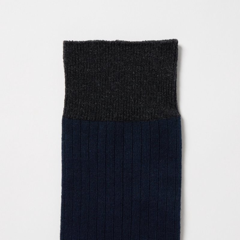 Grey Men Uniqlo Silket Ribbed Socks | USA YCFGP-7284