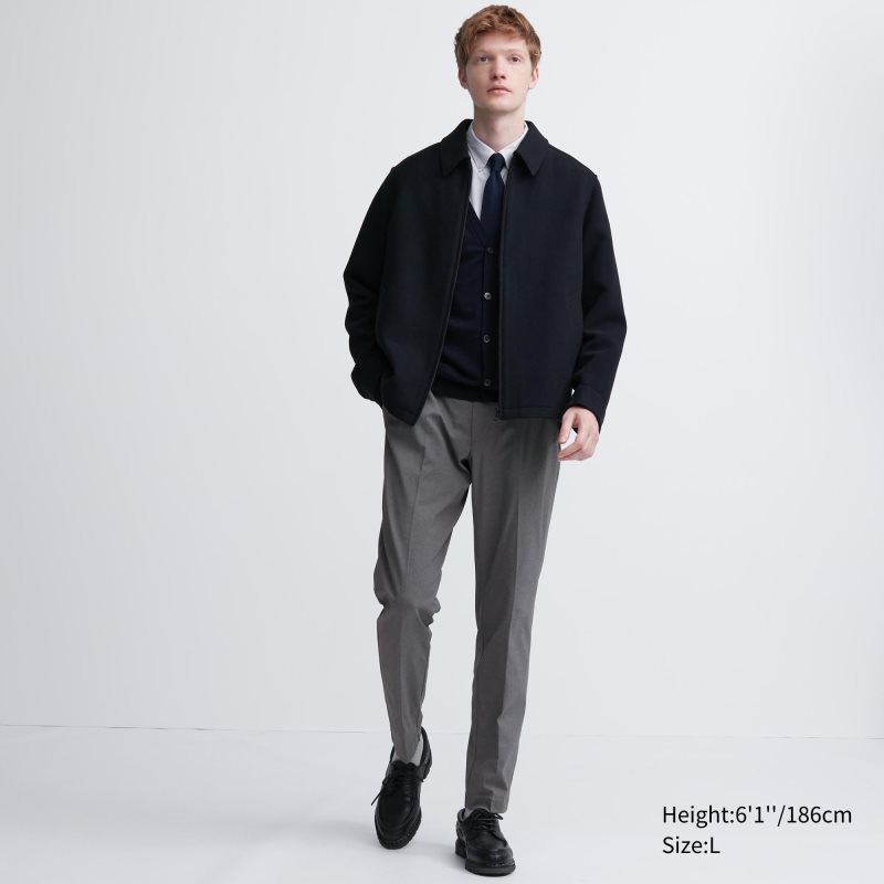 Grey Men Uniqlo Smart Ankle Pants | USA NZWJI-8204