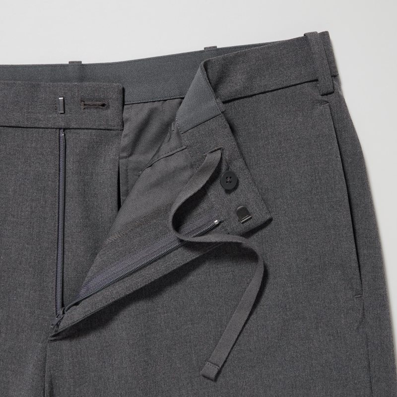 Grey Men Uniqlo Smart Ankle Pants | USA VLNDS-2680