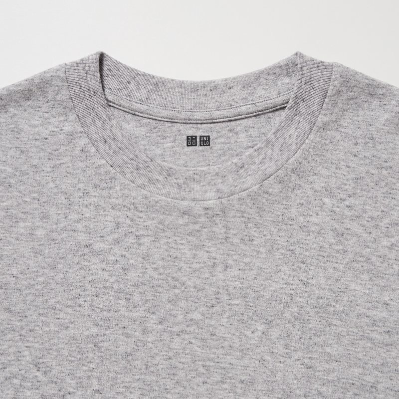 Grey Men Uniqlo Soft Brushed Crew Neck Long-sleeve T Shirts | USA WNZIG-6504