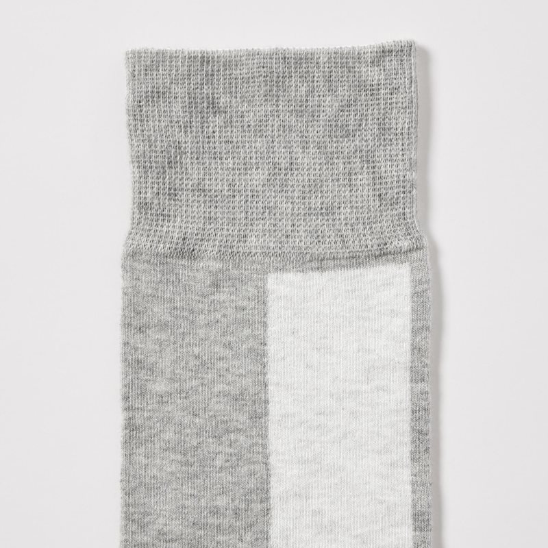 Grey Men Uniqlo Striped Socks | USA CEDOG-5431