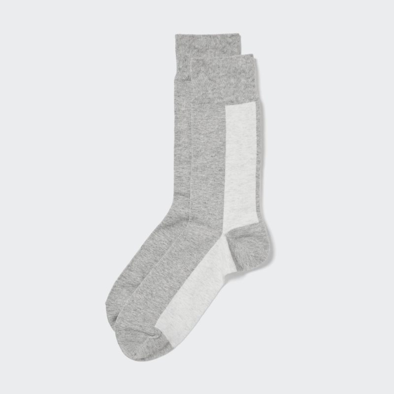 Grey Men Uniqlo Striped Socks | USA CEDOG-5431