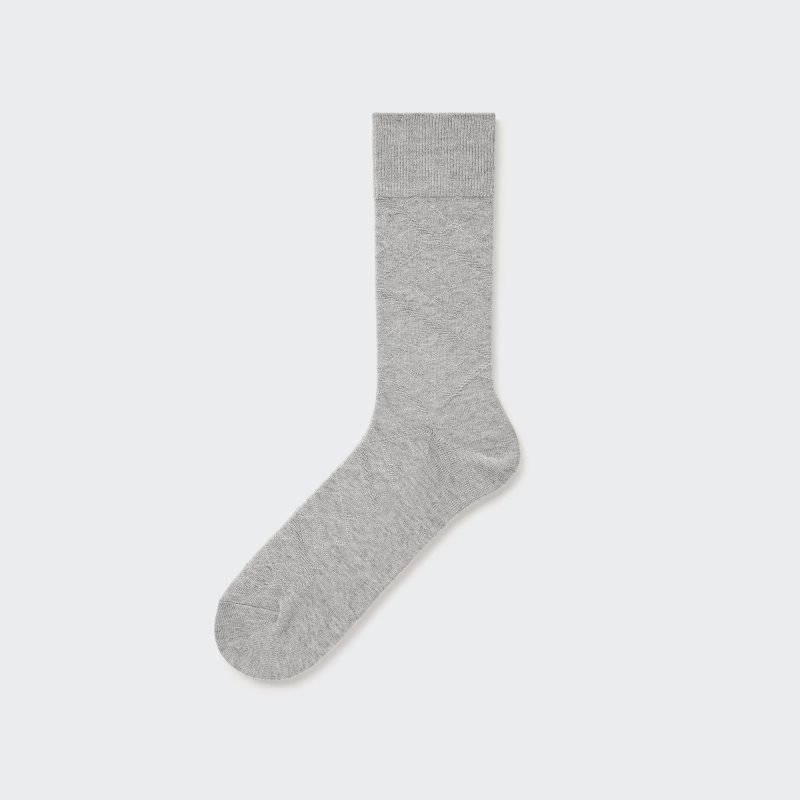 Grey Men Uniqlo Supima Cotton Links Checked Socks | USA GNUIH-5927