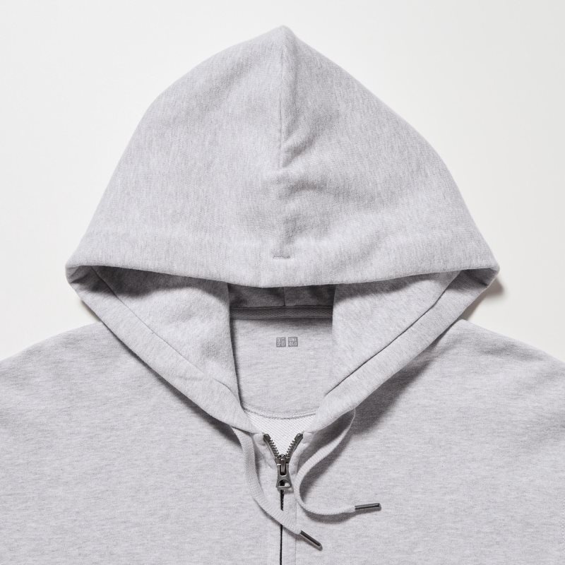 Grey Men Uniqlo Sweat Long-sleeve Full-zip Hoodie | USA WBXME-8056