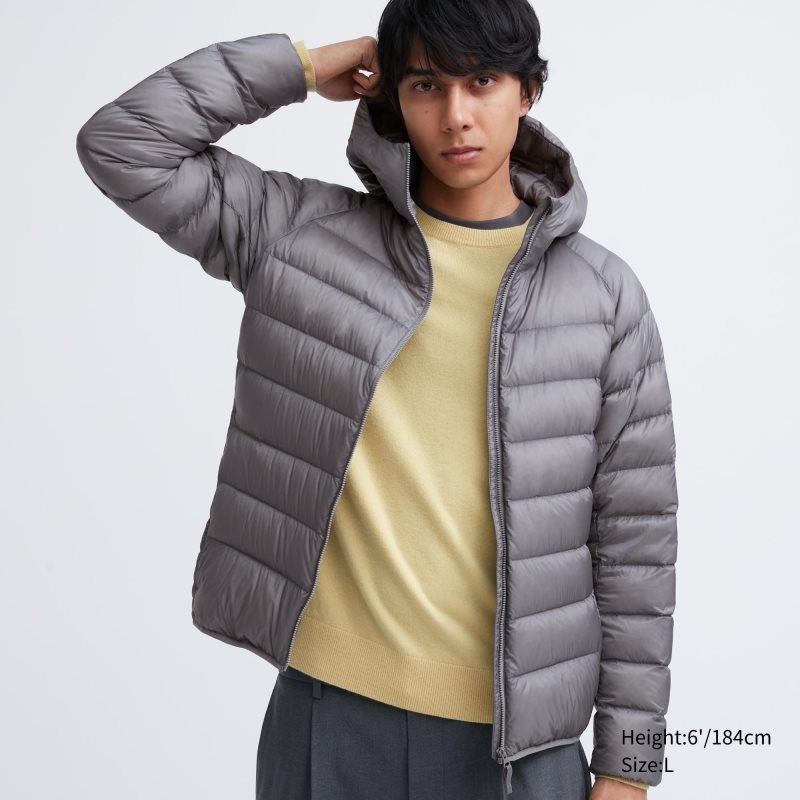 Grey Men Uniqlo Ultra Light Down (3d Cut) Parka | USA DIWTL-7681