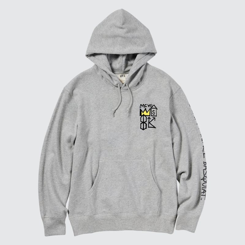 Grey Men Uniqlo Ut Archive Long Sleeve Sweat (Jean-michel Basquiat) Hoodie | USA JCOXR-5164