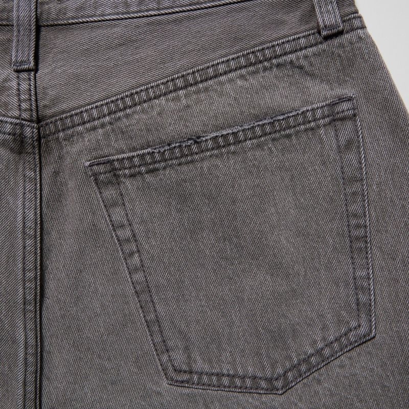 Grey Women Uniqlo Boyfriend Denim (Damaged) Shorts | USA LIXFH-1749