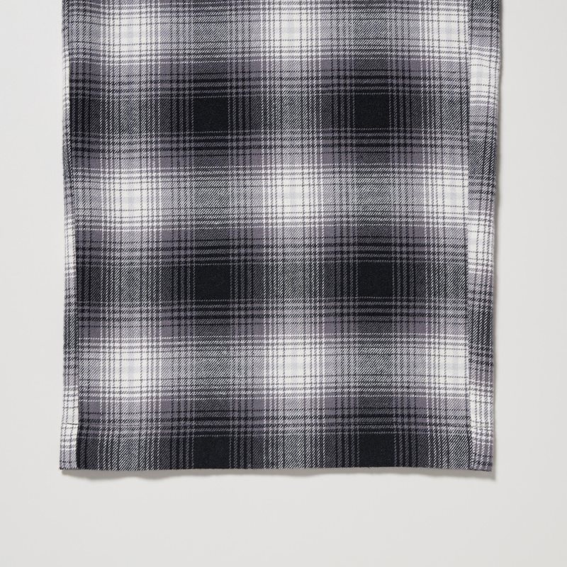 Grey Women Uniqlo Flannel Checked Pants | USA RYWLC-4526