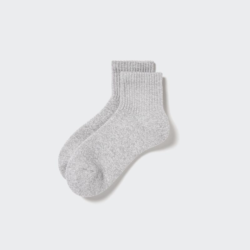 Grey Women Uniqlo Heattech Pile Half Socks | USA EDSZP-3892